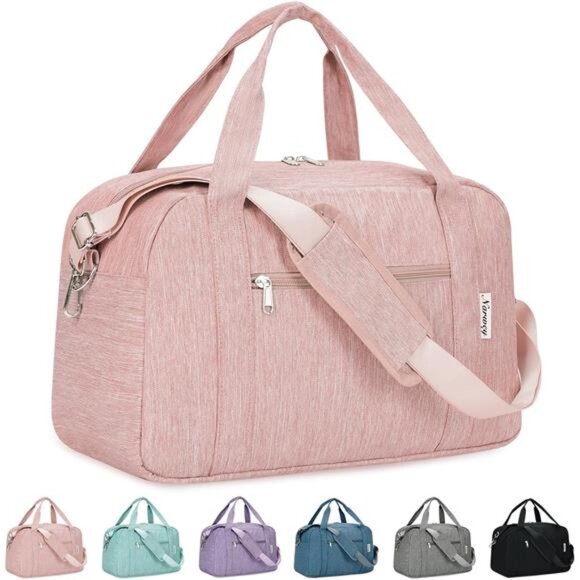 Small Duffel Bag for Traveling, Pink - Picture 1 of 6